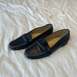 Escada Sport Leather Navy Loafers